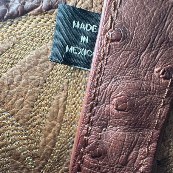 Nocona Men’s Size 8D Brown Leather Western Cowboy Boots Ostrich Print Square Toe - Picture 8 of 8